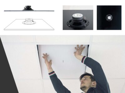 pannelli con diffusore acustico per controsoffitto Quadra