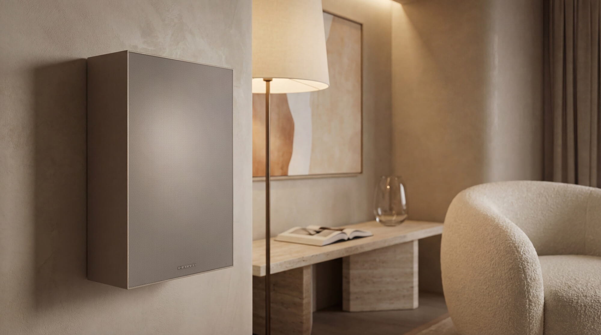 Diffusori acustici da parete piatti Garvan KW213 installati in ambiente indoor